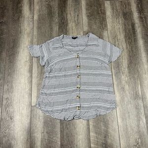 Torrid‎ Grey Stripe Blouse